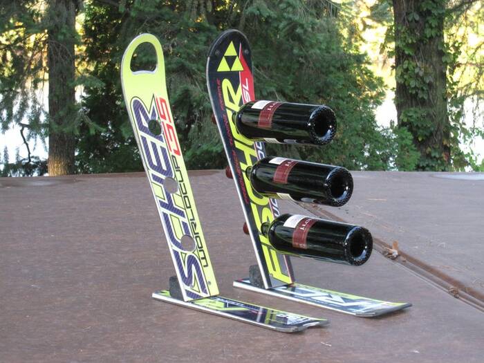 Ski Wine Rack - wedding gift to son. 