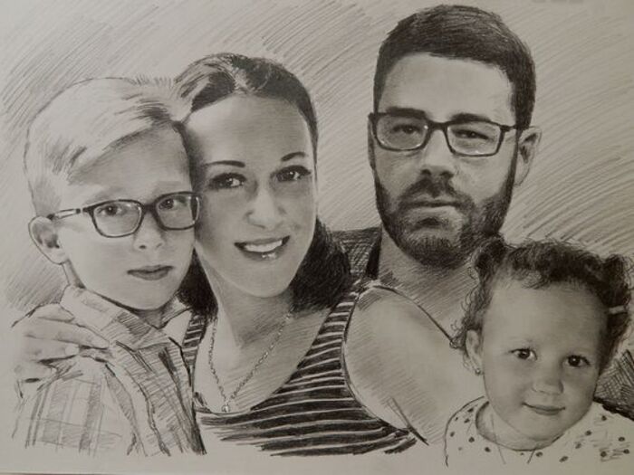 Pencil portrait for memorial gifts for loss of wife