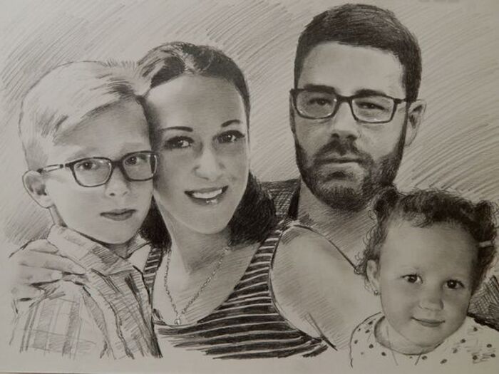 Pencil Portrait For Memorial Gifts For Loss Of Wife