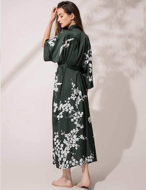 International Women'S Day Gift - Floral Kimono Silk Robe