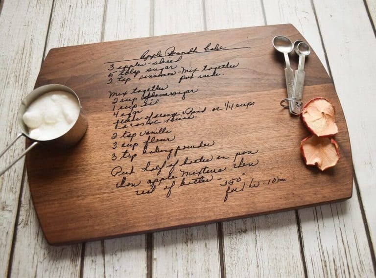 International Women'S Day Gift - Handwritten Recipe Cutting Board