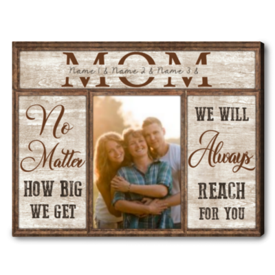 mother's day gift ideas for wife custom photo and name canvas print 01
