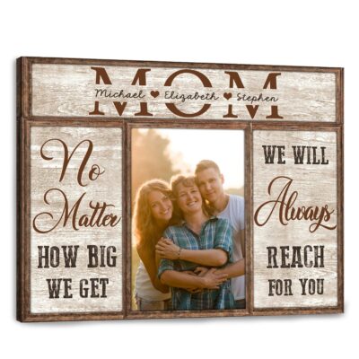 mother's day gift ideas for wife custom photo and name canvas print 04