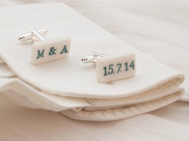 Porcelain Cufflinks for porcelain gifts for 18th wedding anniversary