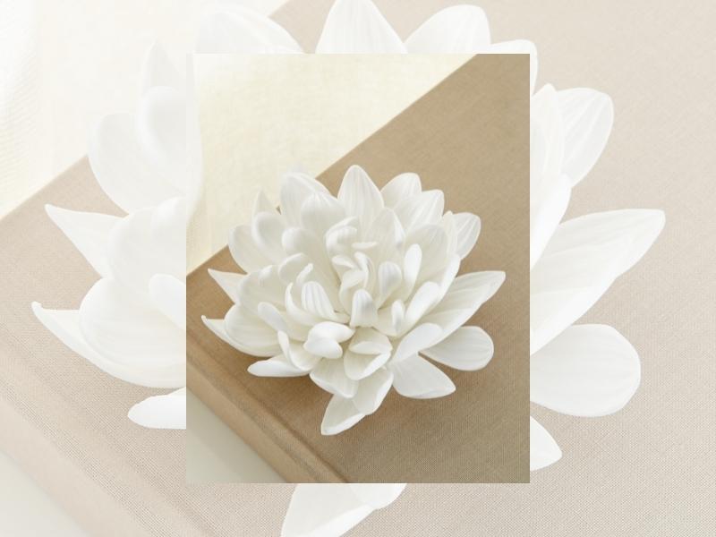Porcelain Dahlia Flower for the traditional and modern 18th wedding anniversary gift