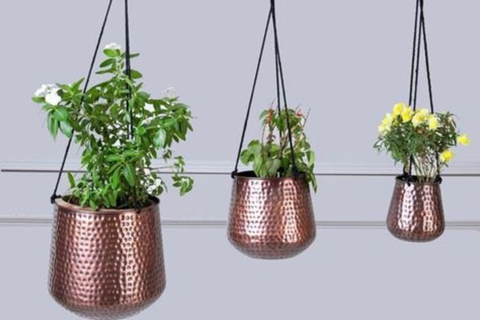 Copper Hanging Planters For Women