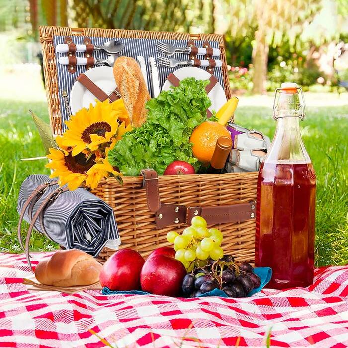 Woven Picnic Basket - Wedding Gift For Outdoor Couple. 