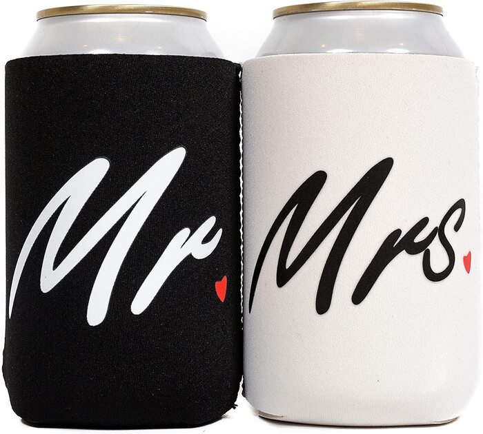 The Mr. And Mrs. Can Cooler Set - Best Wedding Gifts For Outdoorsy Couples. 