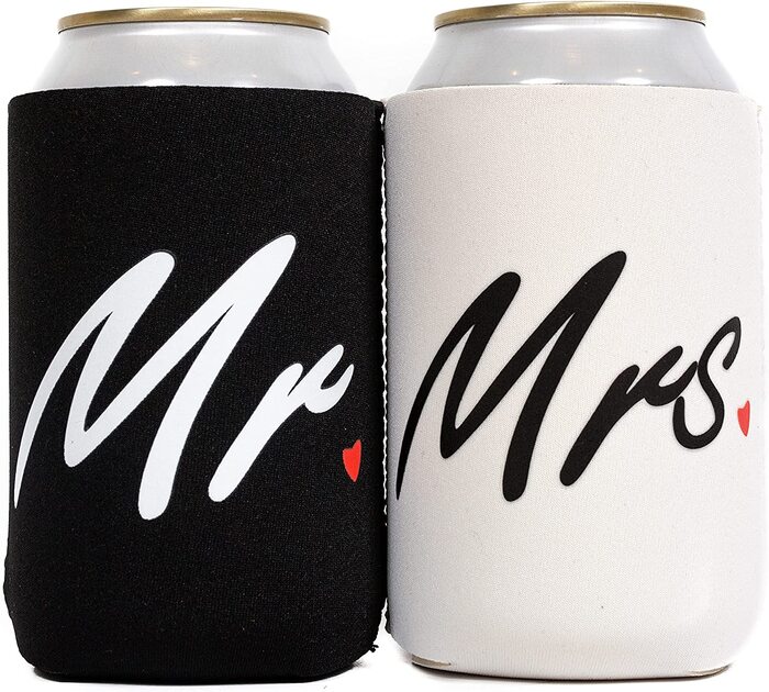 The Mr. and Mrs. Can Cooler Set - best wedding gifts for outdoorsy couples. 