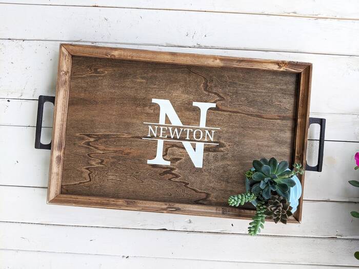 Personalized Tray - best wedding gifts for outdoorsy couples. 