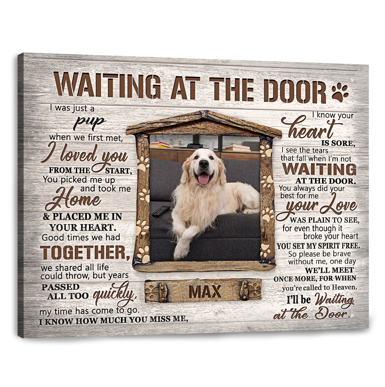 Unique Pet Memorial Gifts Sayings For Loss Of Pet Dog Lover Gifts Waiting  At The Door Ohcanvas - Oh Canvas