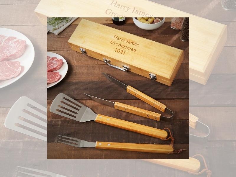 Personalized Grilling Sets for wooden boxes for groomsmen gifts