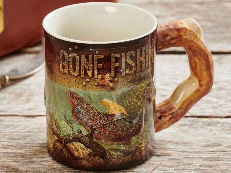 Fishing-Themed Camping Mugs for unique groomsmen gifts