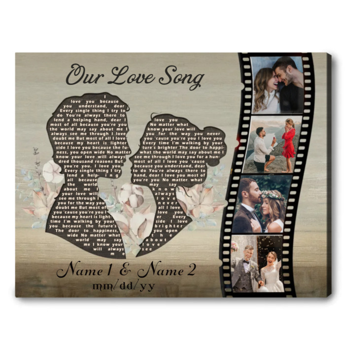 Lyrics Song Canvas Painting - wedding gifts for couples India. 