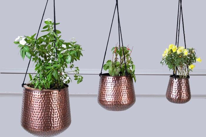 Copper Plant Pots - Wedding Gifts For Couples In India. 