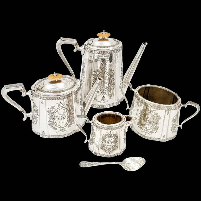 Silver Tea Set - wedding gifts for couples in india. 