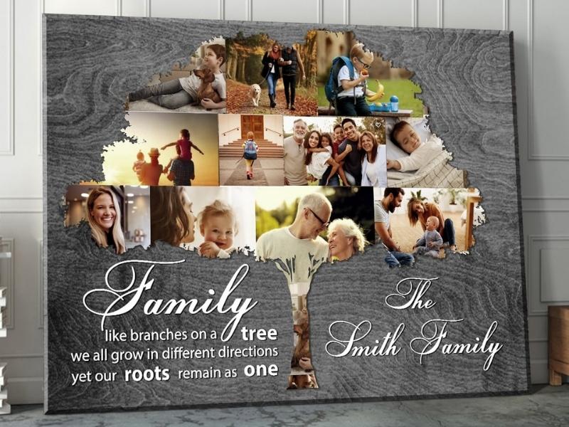 Custom Family Names &Amp; Year For The 2Nd Wedding Anniversary Gift For Couple