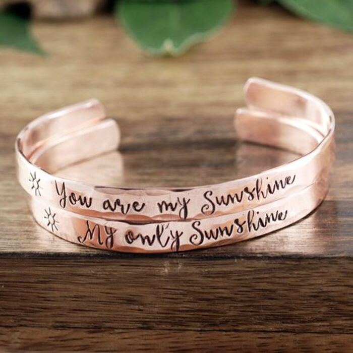 Personalized cuff bracelet for her