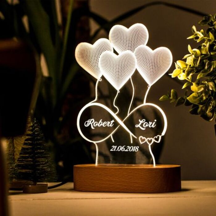 Custom 3D lamp gift for her