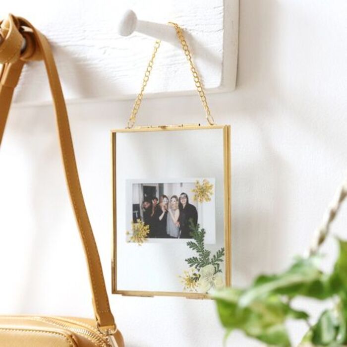 Pressed photo frame for personalized gifts for her