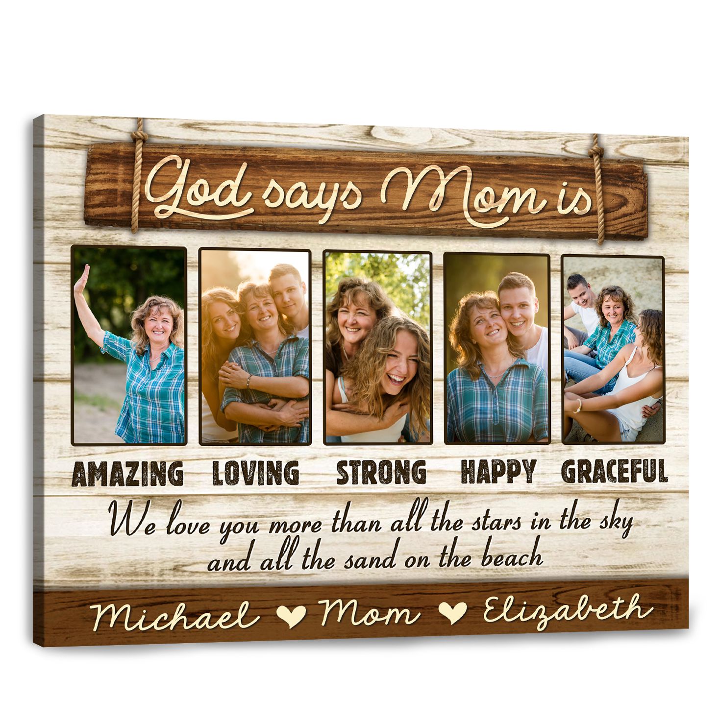Mom Christmas Present Ideas Great Mother's Day Gifts Personalized Mother  Daughter Canvas - Oh Canvas