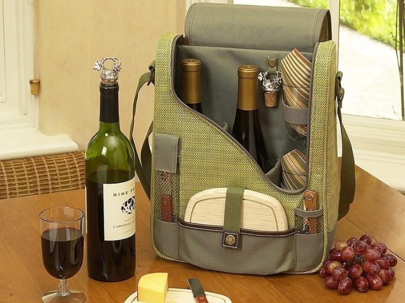 Wine and Cheese Backpack for the wedding gift for older gay couple