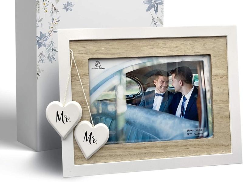 Mr. and Mr. Photo Frame for the perfect wedding gift for gay couple