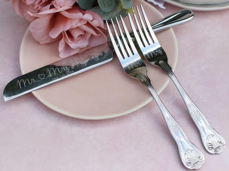 Silver Forks for gay couple personalized gifts