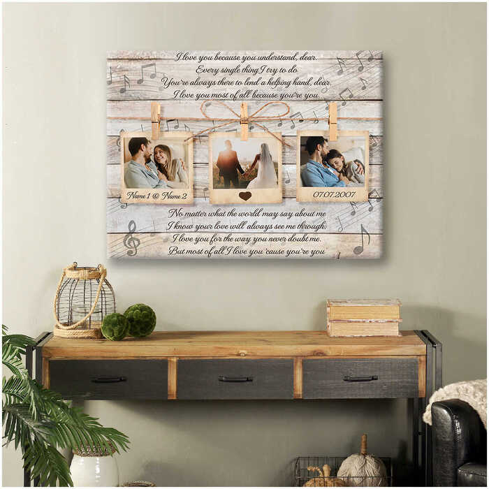 Song Lyrics On Canvas Wall Art - Wedding Gift Ideas For Couples Who Already Live Together.