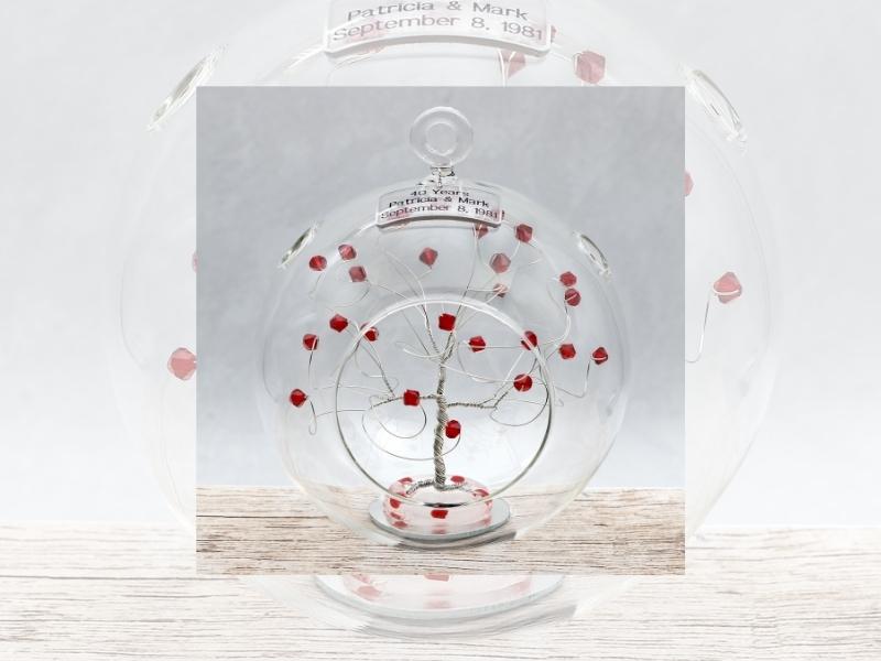 Personalized Ruby Ornament for 40th anniversary decoration ideas