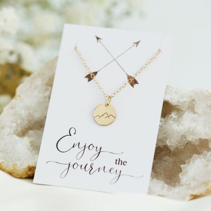 Adorable mountain necklace for her