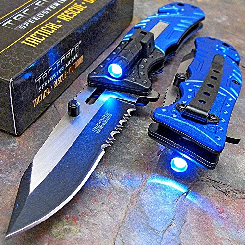 Camping gifts for him - LED Tactical Rescue Pocket Knives