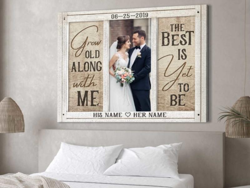 White Rustic Wall Art for marriage anniversary gifts for friends
