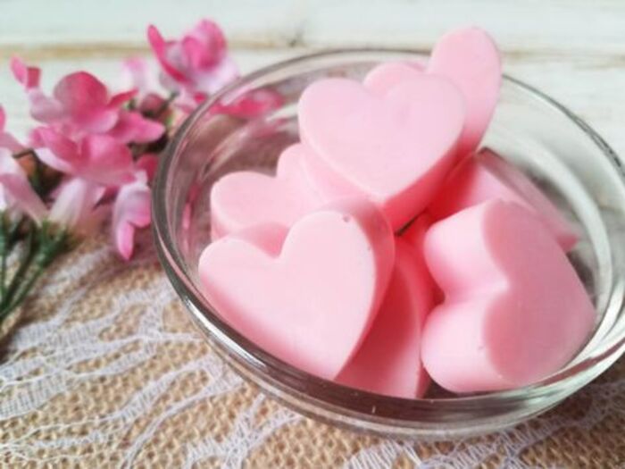 Strawberry heart soaps