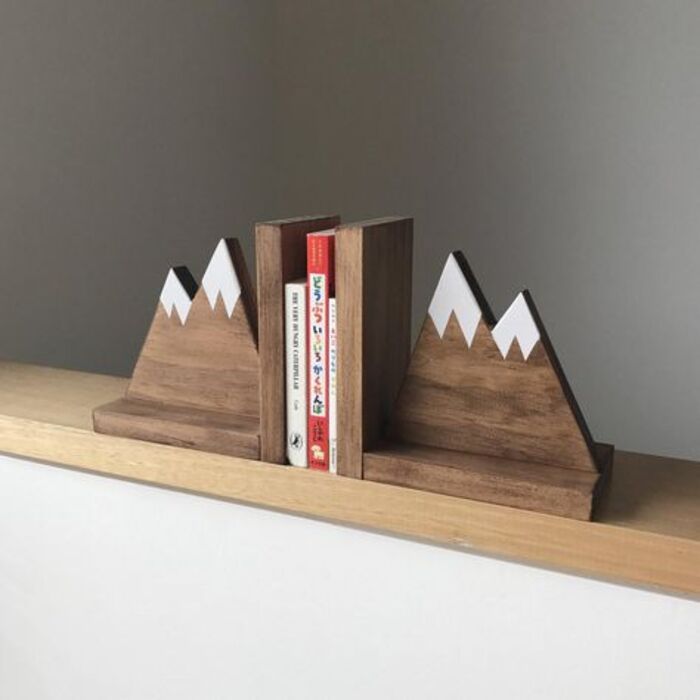 Wooden bookends