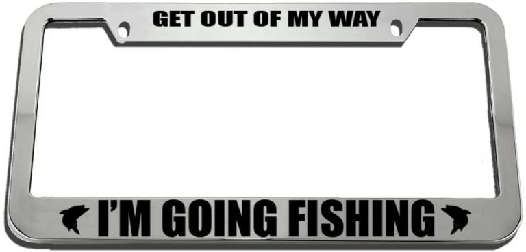 Best gifts for fisherman - Fishing License Plate Frame