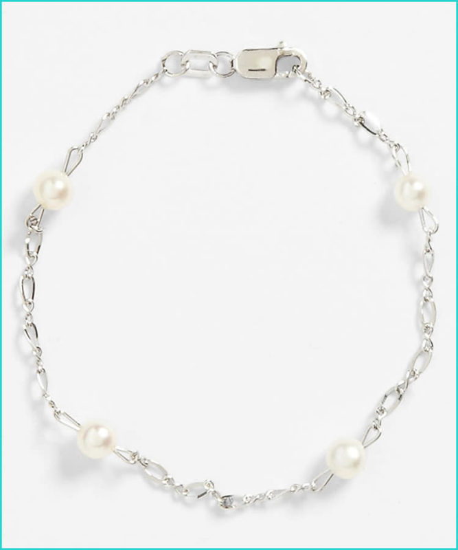 Baptism Gifts For Son - Mignonette Sterling Silver &Amp; Cultured Pearl Bracelet