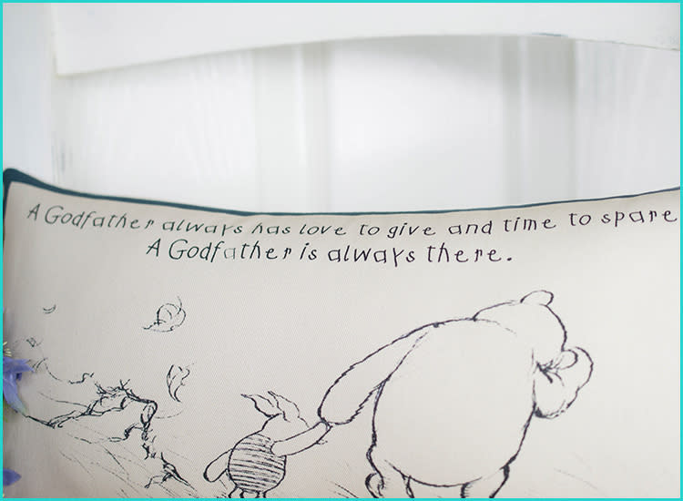 Baptism gifts for son - The Sewing Croft Winnie the Pooh Godparent Pillow