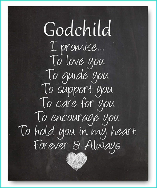 Gift For Godson Baptism - Ocean Drop Designs Godchild Chalkboard Style Print From Godparents