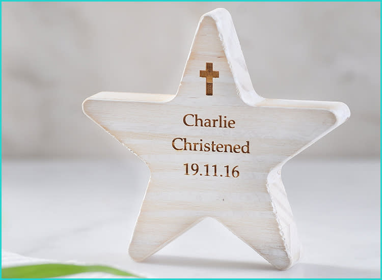 Baptism Gifts For Son - Edge Inspired Personalized Baptism Wooden Star Keepsake