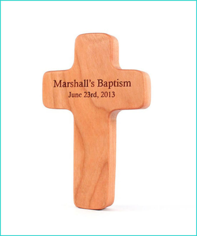 Gift For Godson Baptism - Smiling Tree Toys Organic Cross Rattle
