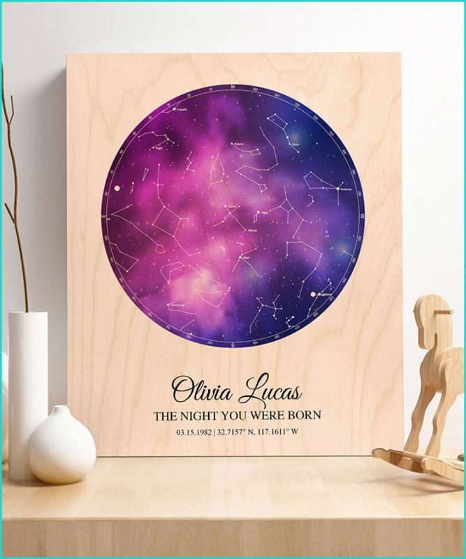 Baptism Gifts For Son - Wood Life Prints Baptism Gift Constellation Art