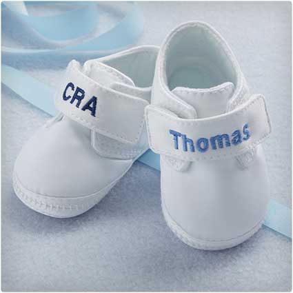 Baptism Gifts For Son -Personalized Satin Baby Shoes