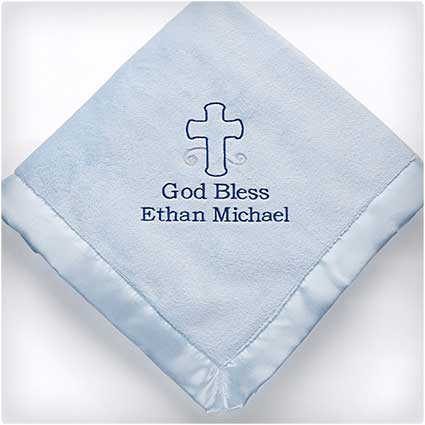  Baptism Gifts For Boys - Embroidered Keepsake Blanket