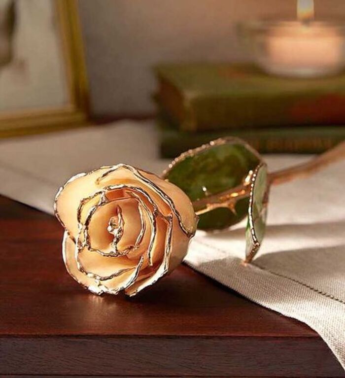 Gold dipped rose: romantic apology gift for her