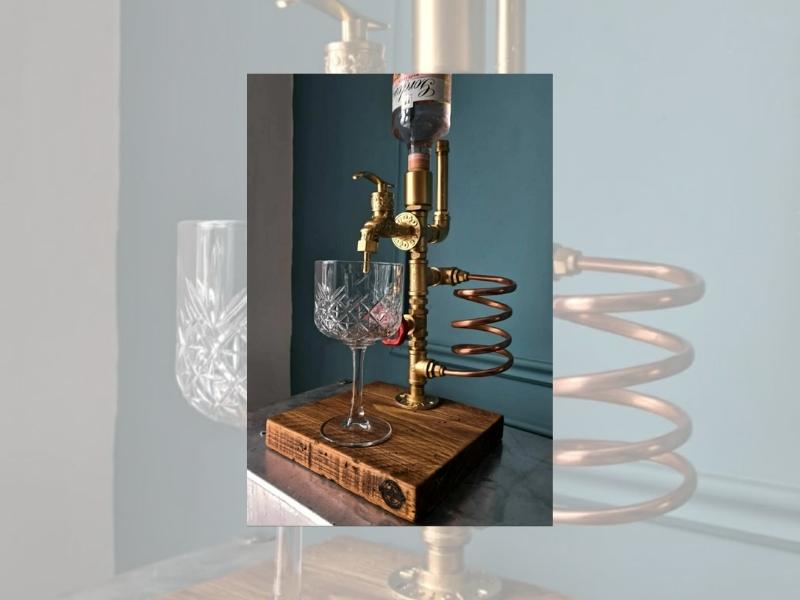 Industrial Brass & Copper Drink Dispenser for 21st anniversary gift ideas