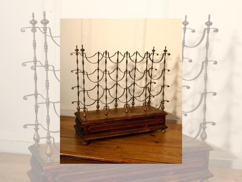 Antique Brass Wine Rack For 21St Year Anniversary Gift