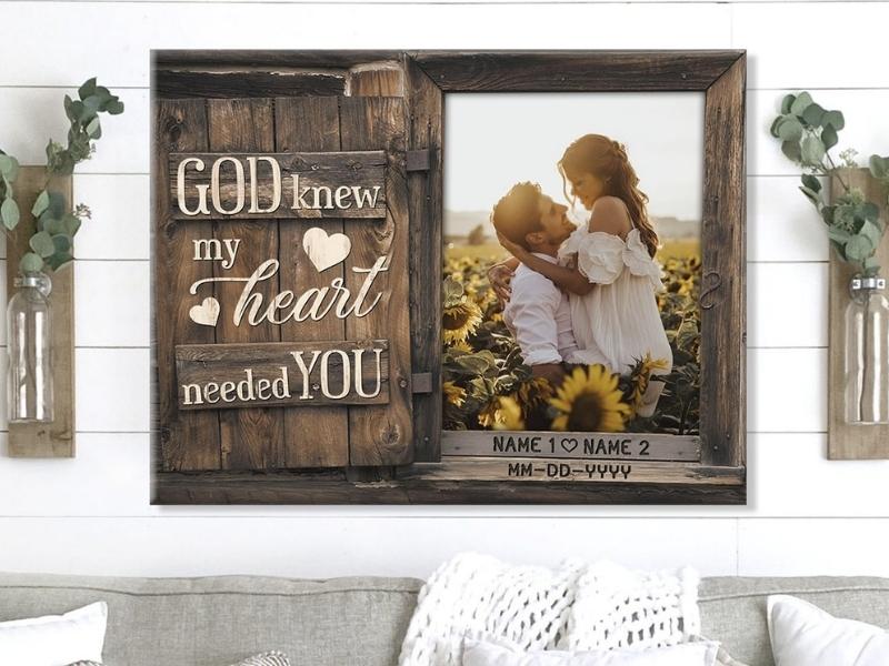 Custom Text Canvas Print for 21st anniversary gifts for her
