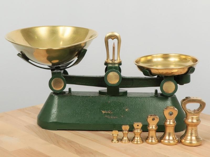 Brass Bowl Kitchen Scales for 21st anniversary gift ideas