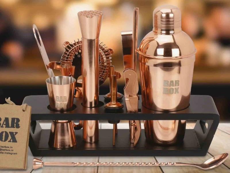 Rose Gold Barware Set for the 21st anniversary gift modern